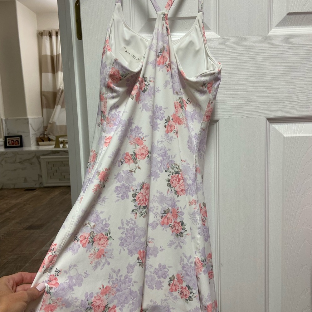 Altar’d State AS Revival active white floral dress with built in shorts. Size S